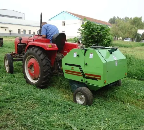 Máy kéo nhỏ pto điều khiển mini Baler Máy tròn hay Baler Cung cấp hộp số màu xanh lá cây mới Holland Vòng Baler ở Pháp 12 tháng