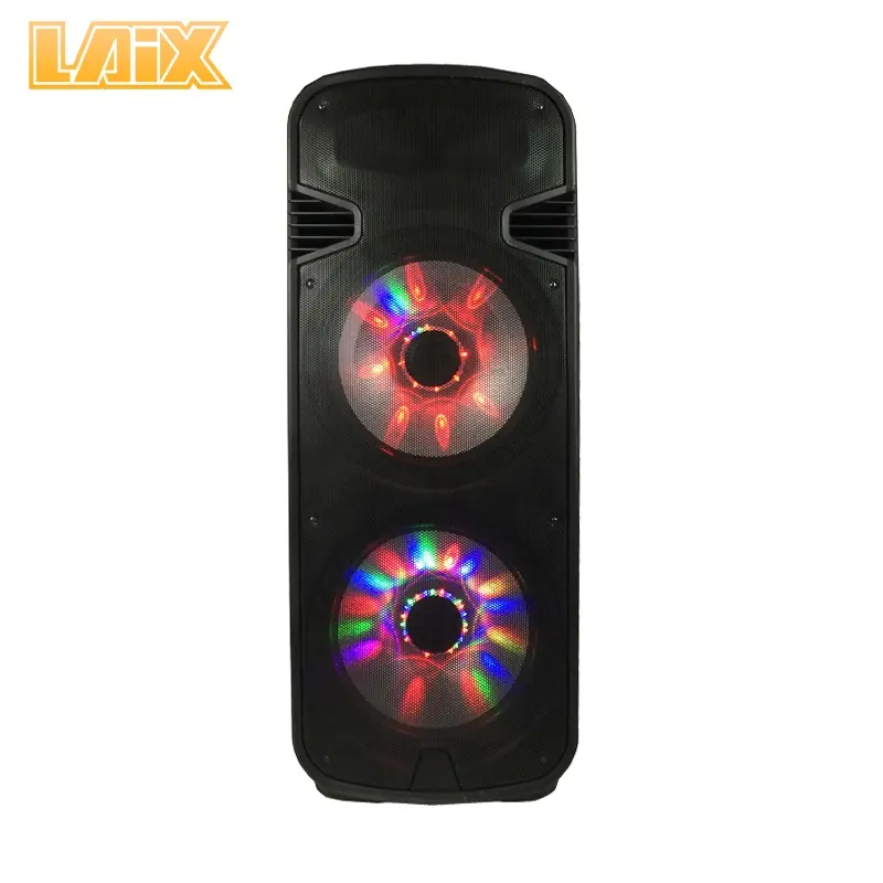 Laix caixa de som profissional, DP-A5 dupla 15 polegadas sistema de áudio pa som ao ar livre alto-falantes 12v30a bateria com luz e roda