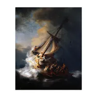 الاستنساخ المسيح العاصفة بحر الجليل رامبرانت HAarmenszoon فان راين الكلاسيكية الشهيرة لوحات فنية مع الإطار