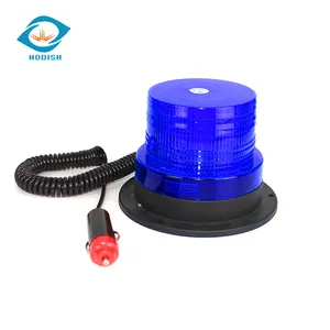 12-24V Lampu Emergency LED Biru Amber Merah Kecil Flat Beacon, berkedip Magnet atau Baut Mounting untuk Lampu Beacon