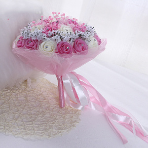 إكسسوارات زفاف لامعة مصنوعة يدويًا من مادة البولي إيثيلين مزين بالترتر باقة زهور اصطناعية للزفاف - Product Image 5