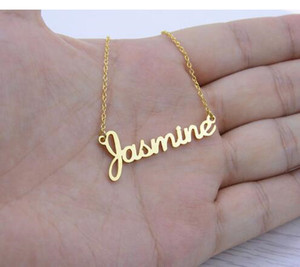 Gioielli personalizzati collane con nome personalizzato cafenas <span class=keywords><strong>Acero</strong></span> Inoxidable donna uomo collana girocollo in oro rosa argento - Product Image 2
