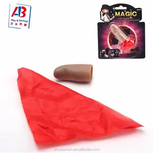 Magician Thumb Tip Magic Tricks Vanishing Silk Prop Set