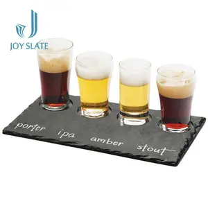 Wholesale Cake Serving Tiered Party Boards With Stainless Steel Handle Slate Cheese Tray Tableware Handmade Tapa