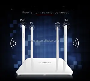 New Wifi Router 300Mbps 2.4GHZ and 867Mbps 5GHZ wireless router K2 wireless router + 4 Antenna with 4 Lan ports 1WAN