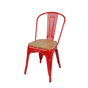 Métal industrielle chaise avec siège en bois utilisé pour restaurant - Product Image 1
