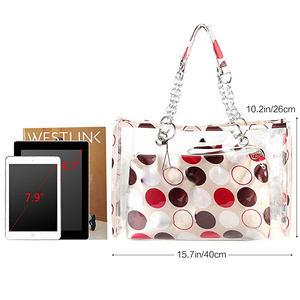 Borsa a tracolla Tote da nuoto con <span class=keywords><strong>portafoglio</strong></span> a pois colorati da spiaggia trasparente trasparente da <span class=keywords><strong>donna</strong></span> - Product Image 3