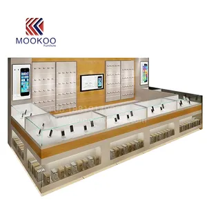 China supplier supplier wooden glass cell phone kiosk