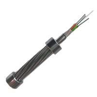 Câble à fibres optiques OPGW monomode G652d pour extérieur, 6, 12, 24, 48 fibres, avec fil de terre composite aérien, prix au mètre
