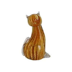 Murano glass cat, glass animal figurine