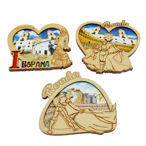 Aimant de réfrigérateur en MDF de haute qualité, coloré, souvenir d'Espagne, aimant personnalisé dansant la danse espagnole, aimant toréen espagnol - Product Image 4