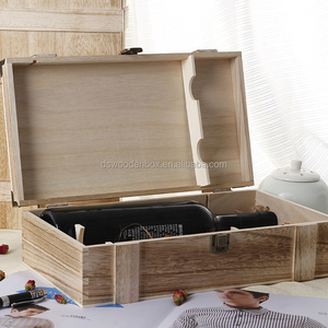Paulownia — boîte à vin de style Paulownia Chic, 2 bouteilles, pour <span class=keywords><strong>whisky</strong></span>, Champagne, présentoir, cadeau - Product Image 2