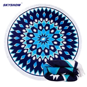 <span class=keywords><strong>Prix</strong></span> usine personnalisé imprimé japonais banane Monstera feuilles tapis en microfibre serviette de plage ronde avec Logo - Product Image 2