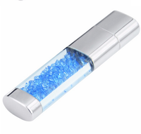 Clé USB en verre cristal haute vitesse USB 2.0, mémoire flash 32 Go, clé USB en verre avec logo personnalisé, clé USB 16 Go