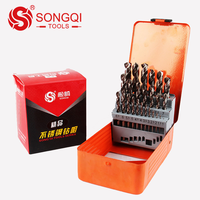 SONGQI Jeu de 13/19/25 forets hélicoïdaux HSS M35 pour percer l'acier inoxydable dans une boîte en fer