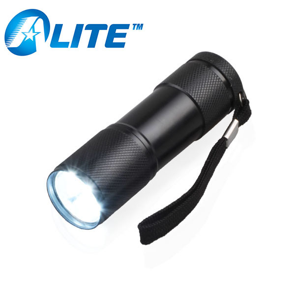 High Quality Aluminum 9 LED White Light LED MINI Flashlight Pocket Torch for Camping Flashlights & Torches