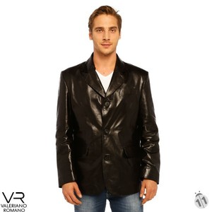 Chaqueta de Cuero Genuino 100% Nueva, Productos de Cuero Premium para Prendas de Vestir, Valeriano Romano VRMW005 TR - Product Image 1