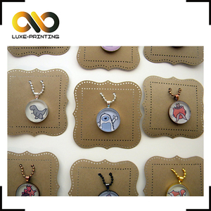 Exhibición de la joyería del collar imprimió <span class=keywords><strong>el</strong></span> tenedor de tarjeta del jefe del papel de Kraft - Product Image 1
