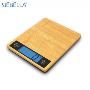 CE & LFGB Hintergrund beleuchtung Funktions zulassung LCD Batterie Tara Küche Digital waage Funktion Bambus Elektronische Küchen waage 5kg - Product Image 4