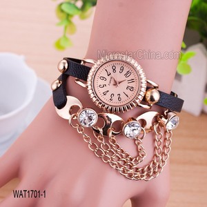 In stock crazy buy cheap white color European style leather band watch - Product Image 5