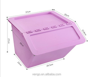 Boîte de rangement en plastique empilée de bac de rangement d'articles divers de ménage avec l'avant ouvert - Product Image 1