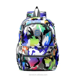 Shenzhen Supplier Colourful Camouflage Nylon School Bag for Students Kids Backpack Bag