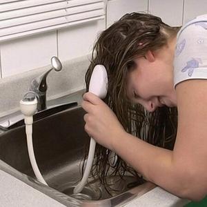 Vasca da bagno Doccia testa spingere fit doccia <span class=keywords><strong>rubinetto</strong></span> spruzzo con tubo IN PVC <span class=keywords><strong>per</strong></span> pet bagno lavandino <span class=keywords><strong>rubinetto</strong></span> doccia - Product Image 6
