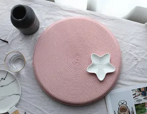 热销高品质出厂价格粉色圆形餐垫