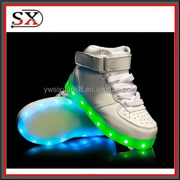 Sapatos luminosos de led, de alta qualidade, 7 cores, com carregador usb, para adultos e crianças, mulheres