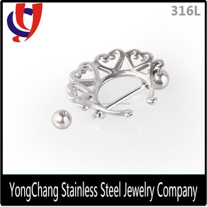 <span class=keywords><strong>El</strong></span> más nuevo diseño para mujer del acero inoxidable 316 hermosas traspasados anillos de los pezones - Product Image 2