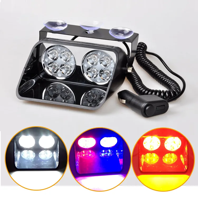 Luces estroboscópicas LED UV para coche, luz de advertencia de salpicadero, asesor de tráfico, rojo/azul/ámbar/verde, 4LED, alta calidad