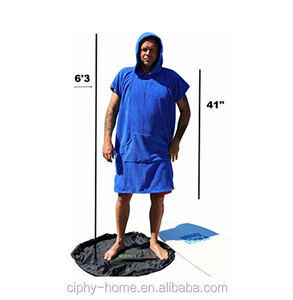 Cotton Surf Beach Hooded Poncho Changing Bath <strong>Robe</strong> <strong>Towel</strong> with Pocket with Embroidery LOGO - Product Image 2
