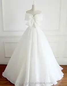 Уникальное белое длинное вечернее платье с большим бантом, длинное платье для выпускного вечера для женщин