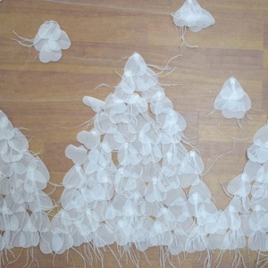 2018 pháp 3D Trắng lông Ren Vải cho đám cưới Váy Cô Dâu bán buôn <span class=keywords><strong>Net</strong></span> ren vải HY0805-3 - Product Image 3