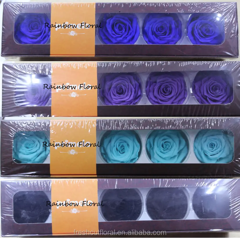 Roses stabilisées, 7/lot, fleurs romantiques, vente en gros