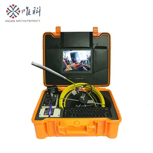 Kamera Inspeksi Video Saluran Pembuangan Portabel, dengan Fungsi Penghitung Meter dan Kepala Kamera Pegas Fleksibel Panjang 23Mm