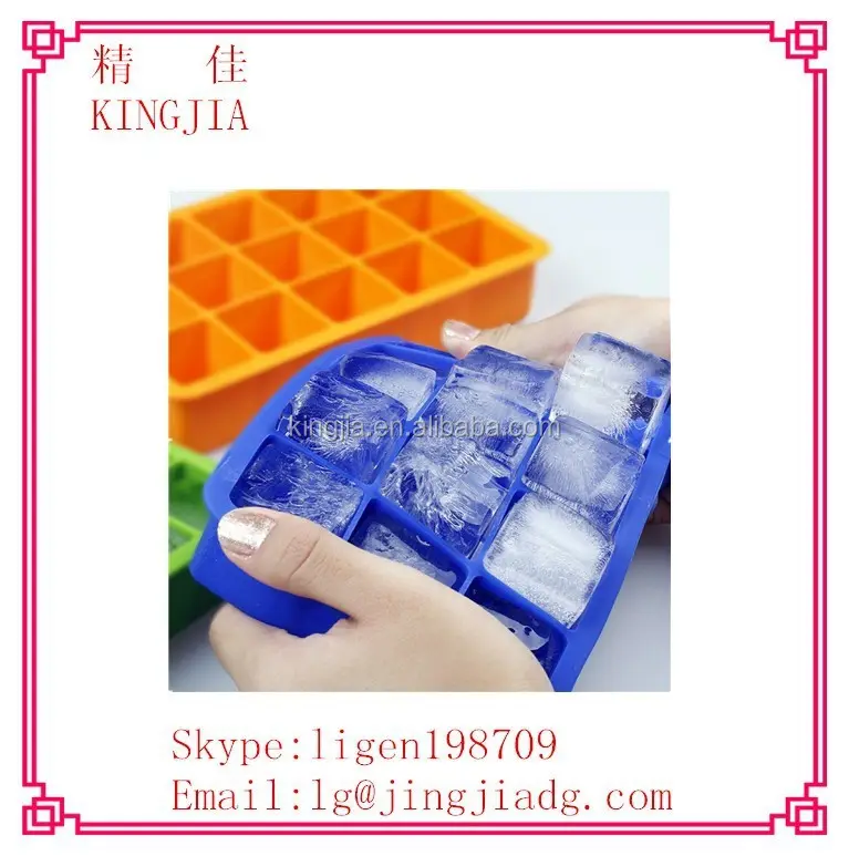 Silicona ice cube tray moldes / molde del caramelo molde / torta / del chocolate, 15 cavidad grupos de 2 azul