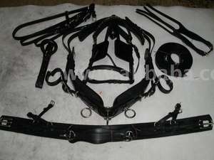 Harnais de conduite de cheval en cuir pur personnalisé ensemble complet pour l'équipement d'équitation réglable en gros - Product Image 2