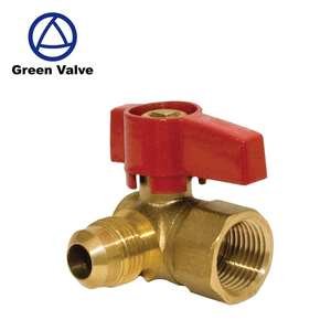 Gutentop Alta Calidad 1/2in OD llamarada x 1/2in 90 grados tipo de ángulo válvula de bola de gas - Product Image 1