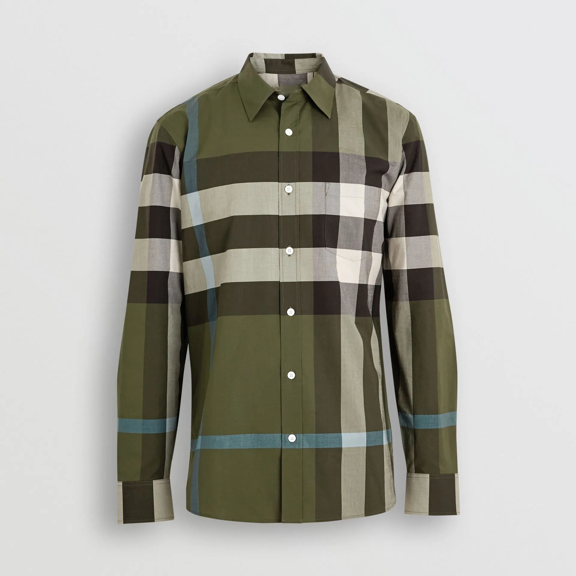 OEM cotton dark green check slim fit latest shirts pattern men's dress casual shirt for men