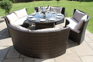 Empresa china tesoros de jardín exterior sofá comedor redonda patio con muebles de rattan - Product Image 3