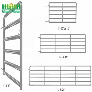 Panneaux de corral de style américain pour ferme Ranch Cadre en fer galvanisé à chaud Clôture de forme ronde pour chevaux Cerf Mouton Chèvres Utiliser du fil de porte