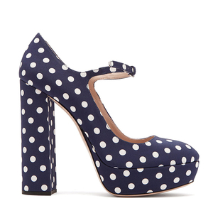 WETKISS Wholesale Platform High Heel Shoes Navy Blue Mary Jane Pumps Polka Dot Pumps Shoes High Block Heel Shoes for Women Lady