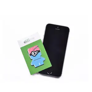 Custom mobiele telefoon sticker microfiber sticky screen cleaner voor smart telefoon screen