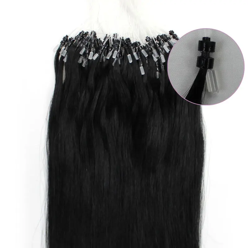14-32inch 100s 1g/s Micro Ring Beads Easy Loop Brazilian Human Hair Extensions Two Tone Ombre Hair Straight wavy Curly