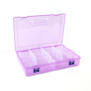 Mejor Venta de doble hebilla 10 rejilla de plástico transparente caja de almacenamiento con divisores - Product Image 4