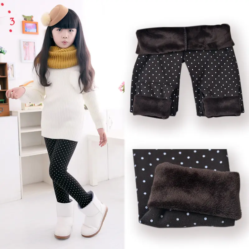 Colorful winter Polyester Spandex Cotton girls baby kids pants warm leggings