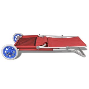 Chaise de <span class=keywords><strong>plage</strong></span> pliable <span class=keywords><strong>avec</strong></span> parasol, <span class=keywords><strong>transat</strong></span>, chaise longue d'extérieur <span class=keywords><strong>avec</strong></span> auvent et roues - Product Image 4
