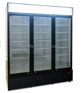 Présentoir à trois portes en verre pour boissons fraîches, frigo, vitrine - Product Image 3