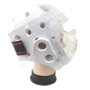 Muster kostenloser Versand hochwertig und langlebig weißer Taekwondo-Blau-Kopfschutzmann Wachschutz-Taekwondo-Helm Taekwondo-Helm